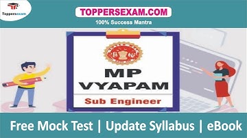 MP VYAPAM SUB ENGINEER Free Mock Test | Update Syllabus | eBook | MCQ | Study Material & Books