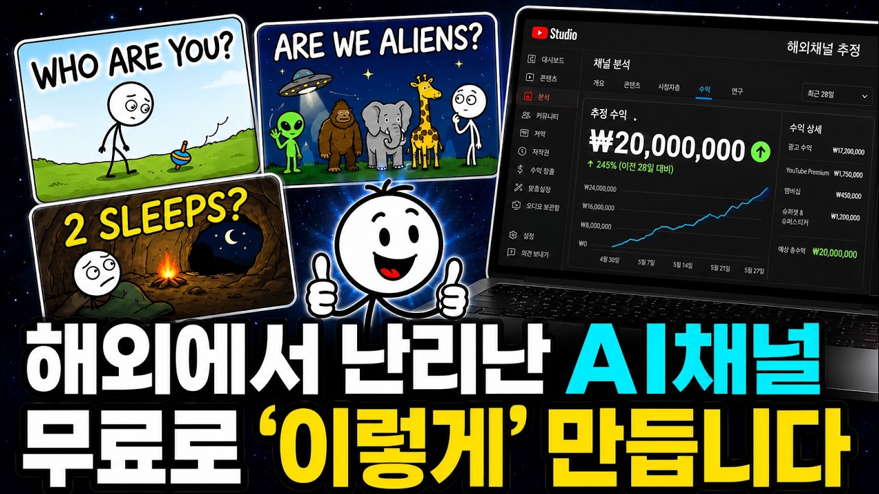 Claude + 유튜브 = 월 2천만원? 졸라맨 AI 채널 무료로 따라 만들기