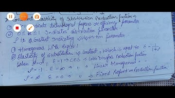 Constant elasticity of substitution production function #economics