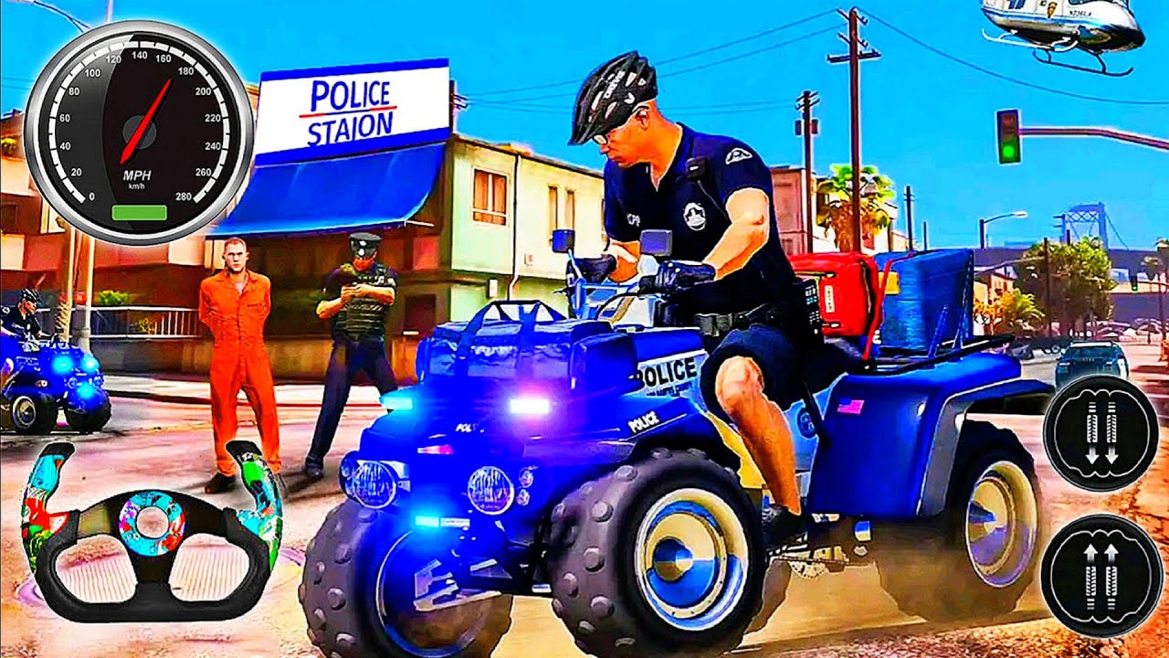 Police ATV Quad Bike Simulator 3D - Real Police Quad Bike City Ride - Android Gameplay