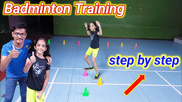 " Step by Step " Badminton Training | Scissor Jump | Footwork | Movement | Drills | Tricks