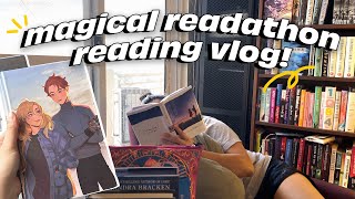 realistic week of reading vlog: magical readathon 🦄 756-page(!!) hockey smut, arthurian ya fantasy