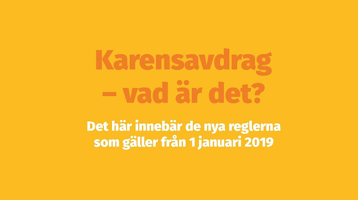 Karensavdrag – vad är det?
