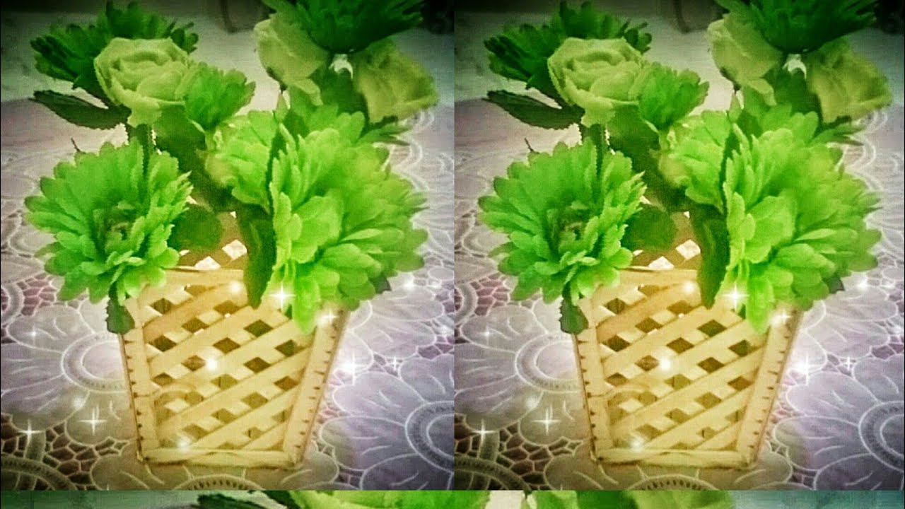 DIY 1 Vas  bunga  unik dari  stik  es  krim  YouTube