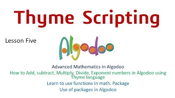 Algodoo | Scripting in Thyme | Advanced Mathematics | Lesson 5