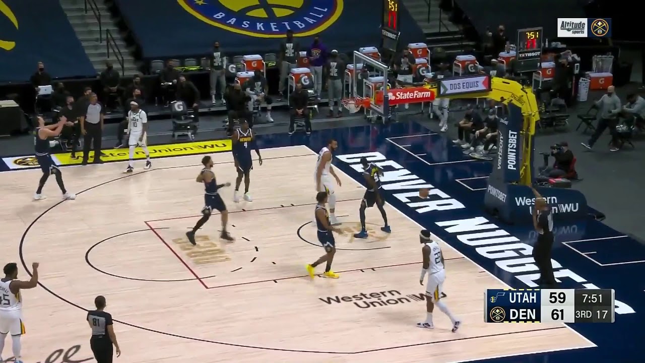 Rudy Gobert dunks on Will Barton - Jazz vs Nuggets | 01.17.2021