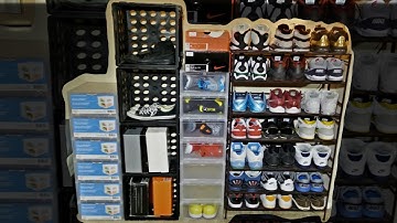 Iris Drop Front Storage Box & Seville Classics Shoe Rack | Sneaker Display