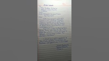 Sick Leave Application To Pradhan Acharya | Leave Application | #short #shorts