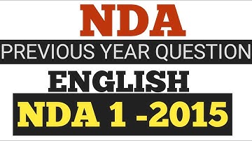 2015 (I) NDA English Previous Year Paper | NDA Exam 2020 | NDA Maths Jugad Se