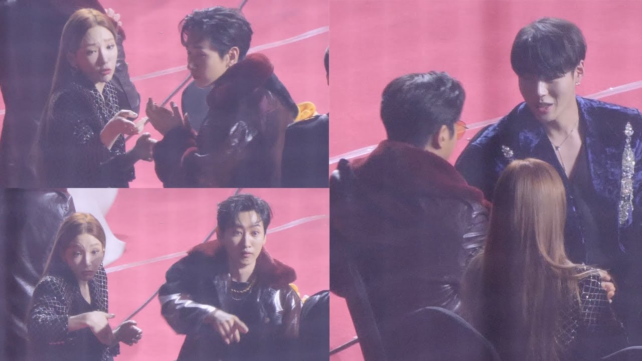 혼자 있는 하성운 발견하고 챙기는 태연 슈퍼주니어 직캠 TAEYEON SUPER JUNIOR HASUNGWOON fancam