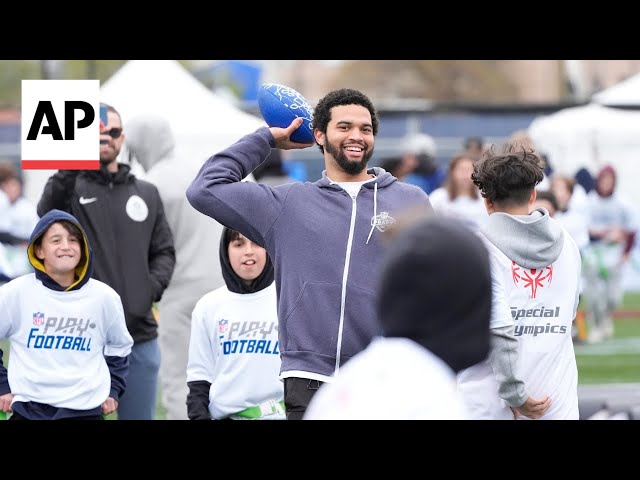 Caleb Williams, other NFL prospects play flag football with Special Olympics athletes in Detroit