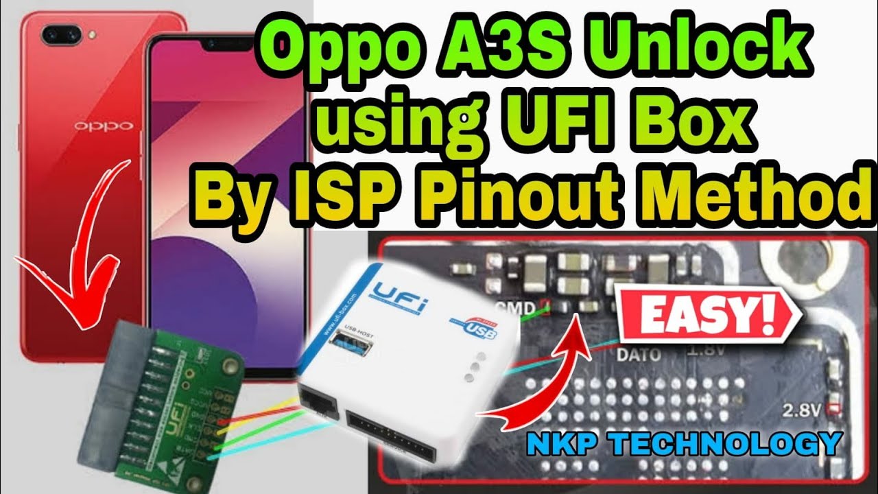 oppo a3s Unlock UFI box by isp pinout