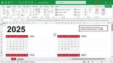 New Year Calendar template in Excel - Excel tips by Dinesh Sharma