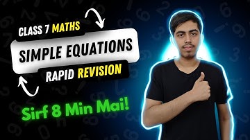 Chapter 4 Simple Equations | Class 7 Maths | Rapid Revision