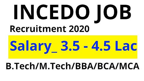 Job For Fresher| INCEDO Job | 4.5 Lac Salary | B.Tech | M.Tech | BBA | BCA | MCA |