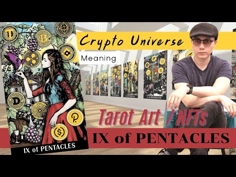 Nine of Pentacles ไพ่ 9 เหรียญ I ความหมายไพ่ยิปซี Crypto Universe Tarot  #Digitalart #NFTs