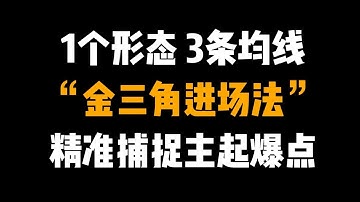 1个形态，3条均线，N次起爆“金三角进场法”，精准捕捉主升浪起爆点，首次公开分享