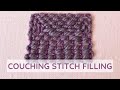 Couching stitch filling embroidery tutorial