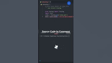 get every information of any video file using python #shorts #short