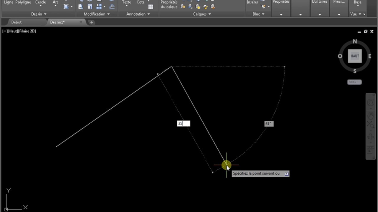 Ligne à un angle de autocad YouTube