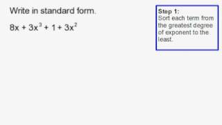 How to Write a Polynomial in Standard Form