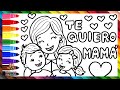 Dibuja y Colorea A Una Mamá Con Sus Hijos En El Día De La Madre 2024 👩‍👧‍👧💕🌈 Dibujos Para Niños