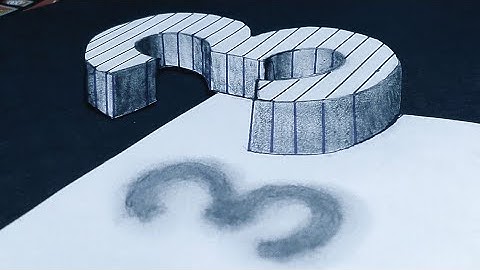 3d trick art on line paper,, Floating number 3(D) #জয় আই অসম @ #jay Hind @