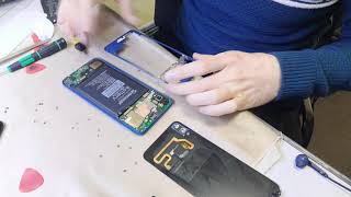 Замена батареи в Huawei Honor 8x ( jsn-l21 ) решение проблемы с зарядкой, чистка от влаги.