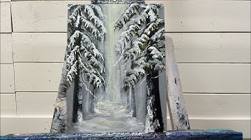 GEMAKKELIJKE BESNEEUWDE BOMEN 🌲 ❄️ Acrylverf Tutorial