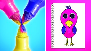Мой учитель - птица ОПИЛА! || Невероятные школьные и макияжные хаки от 123GO! CHALLENGE