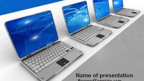 Laptops Line PowerPoint Template by PoweredTemplate.com