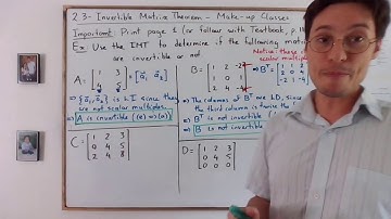 NYC - 2.3 Make-Up - Using IMT to determine if some matrices are invertible.