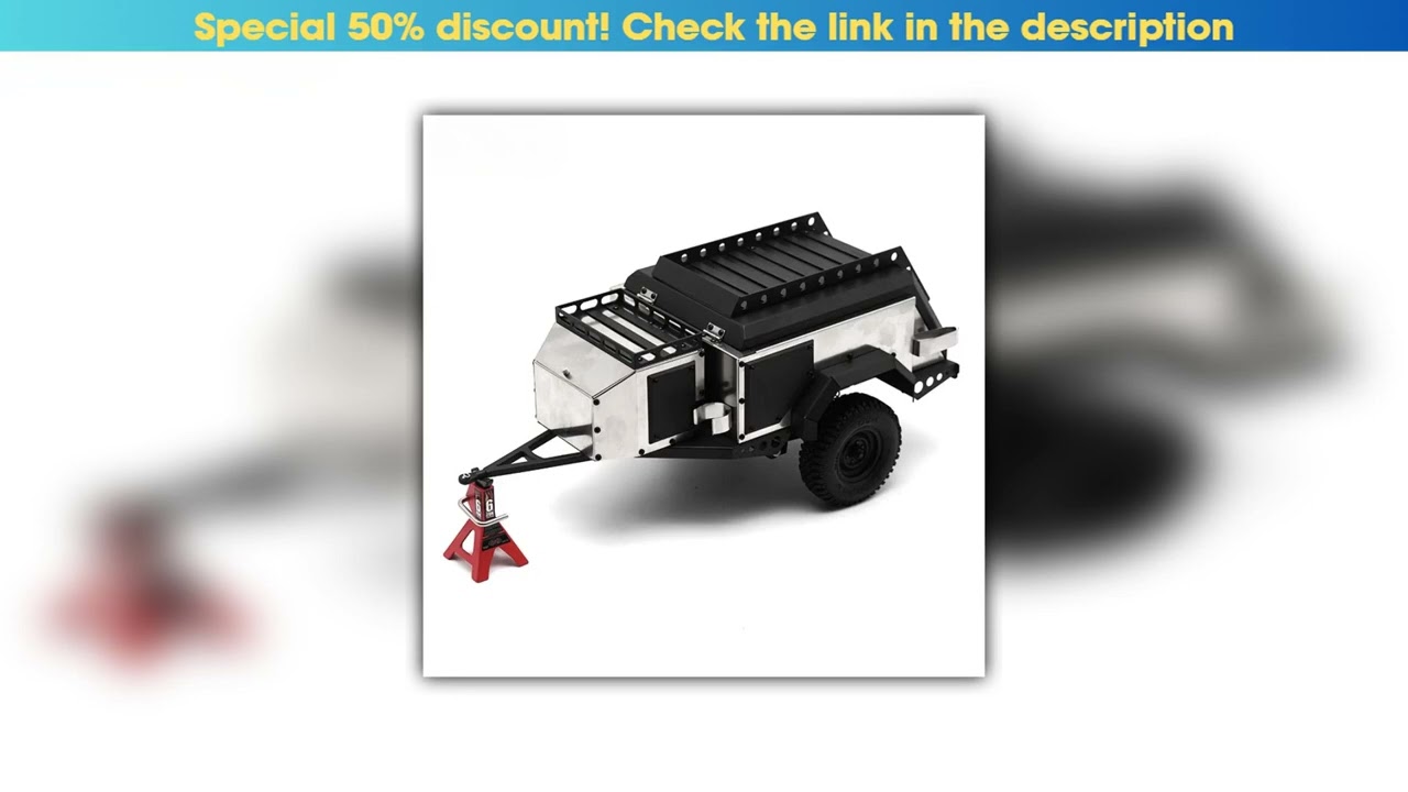 Best 1 Set Metal Camping Trailer for 1/10 RC Crawler Car Traxxas TRX4 Defender AXIAL SCX10 RC4WD RT