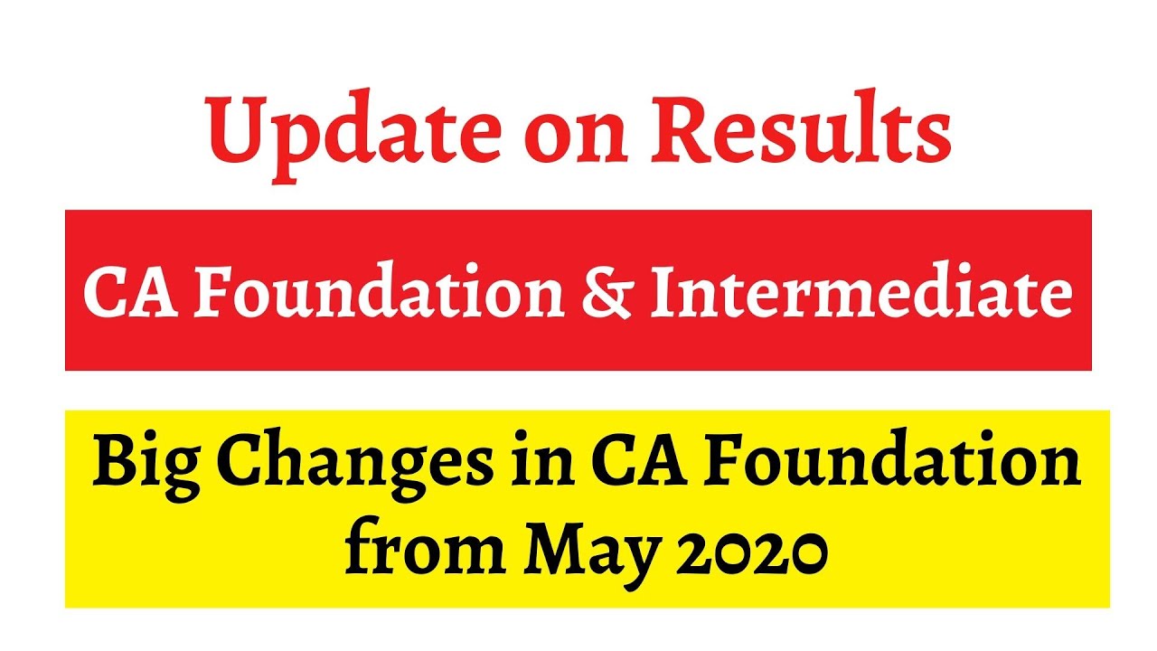 Update on CA Foundation and Inter Results || Big Changes in CA ...