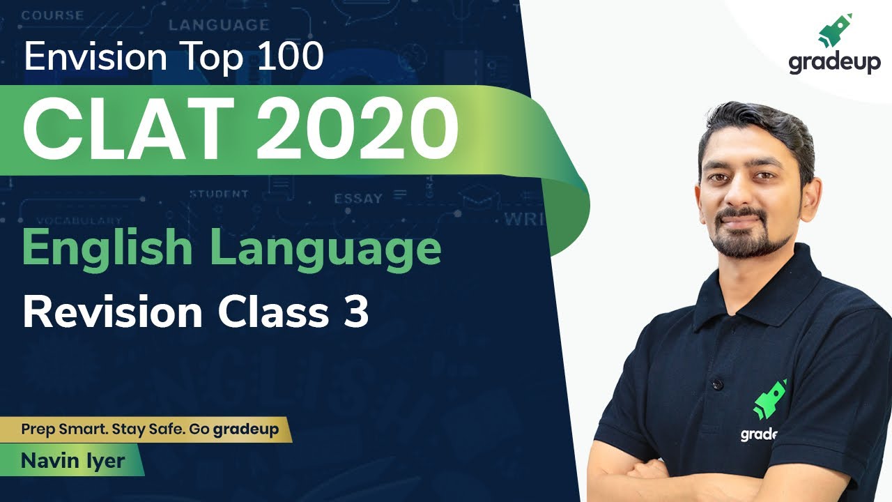 CLAT 2020 | Revision Class 3 | English Language | Navin Iyer | Law Entrance Exam | Gradeup