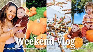 mom vlog|shopping for halloween costumes+ TikTok spider web pretzels POV of a mom of baby&toddler