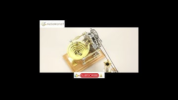 #helloworld7#Runnable Marble Machine Mechanical Stirling Engine ROLL-1#stirling engine#steampunk