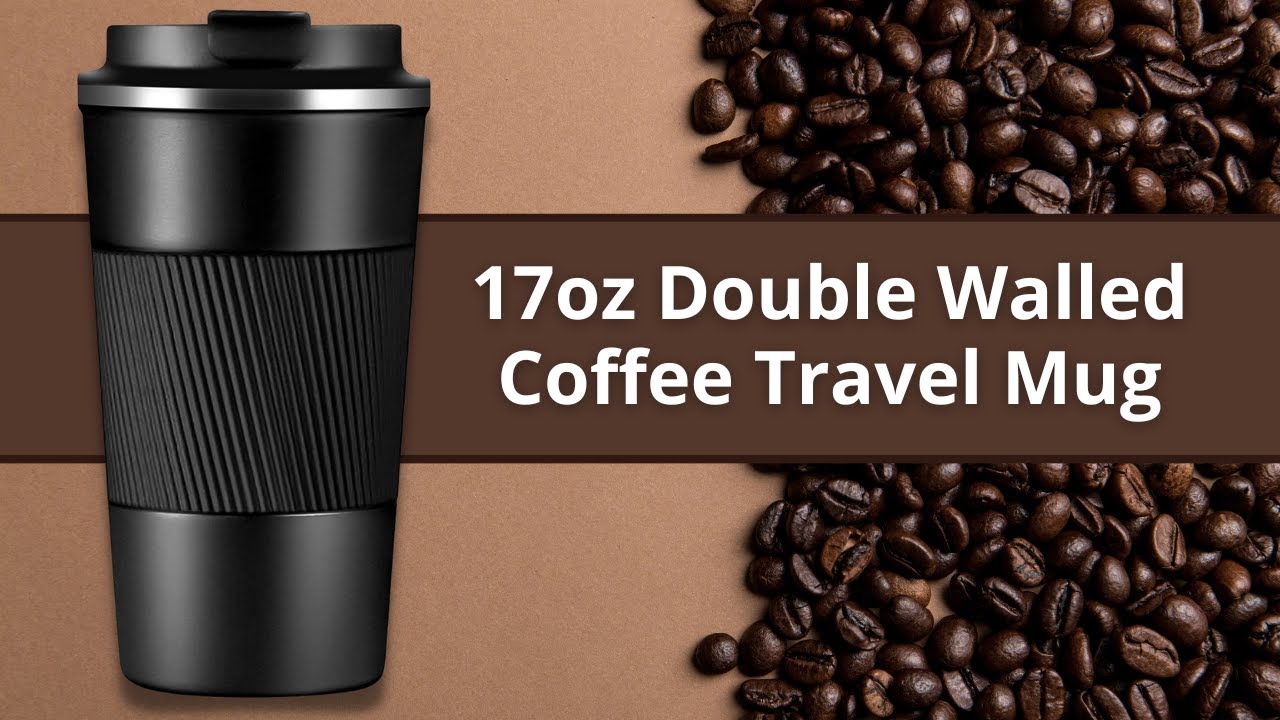 Travel Coffee Mug, 17OZ Double Walled Insulated Vacuum Coffee Tumbler with  Leakproof Lid for Outdoor, Home, Office 