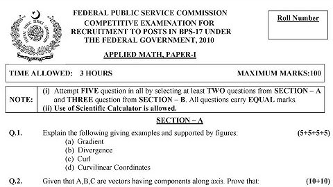 CSS PAST PAPERS - 2010 - APPLIED MATH - PAPERS I&II - OPTIONALLY SUBJECT  (GROUP 2)