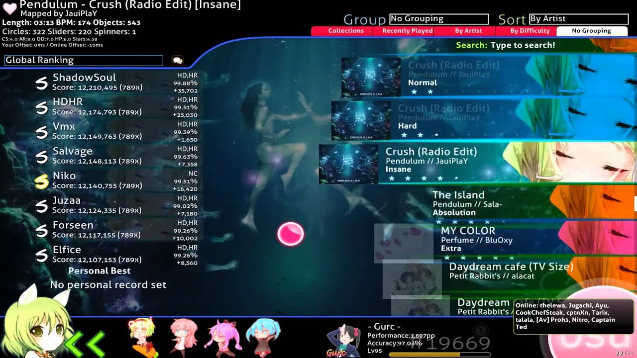 Osu! - Song select crash.