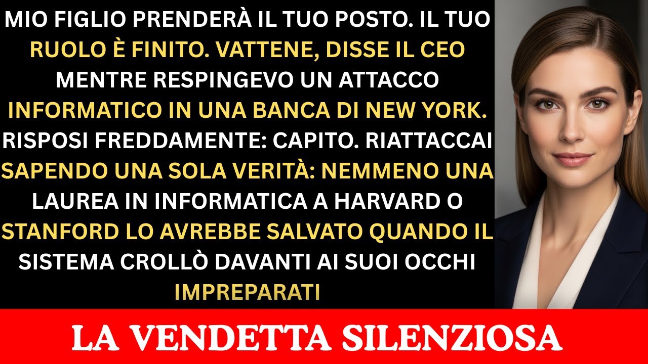 La voce dell’amministratore delegato arrivò dall’altoparlante, netta e tagliente: “Eliminatela dal sistema. Mio figlio prenderà il controllo.” La sala operativa si bloccò. Gli schermi...