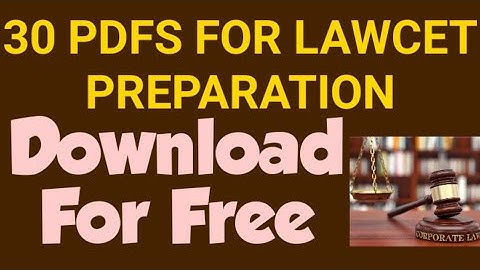 PDFs For LAWCET Preparation||  Download For Free ||