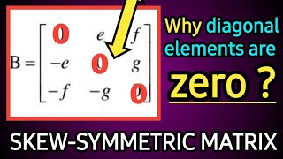 Why Diagonal Elements are Zero in SkewSymmetric Matrix || skew symmetric matrix