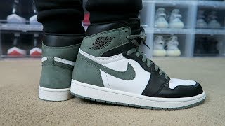 clay green jordan 1 on feet