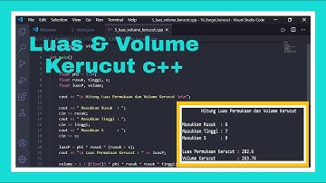 Menghitung Luas Permukaan dan Volume Kerucut c++