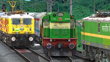 THREE TRAINS CROSSING AT SAME TRACK | BUMPY RAILROAD | Train Simulator | Railworks 3 | NTG GAMING