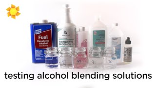 Alcohol blending solution testing - Gravity Technique