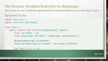 How to Sort an Array of BigInteger Using Radix Sort in Java