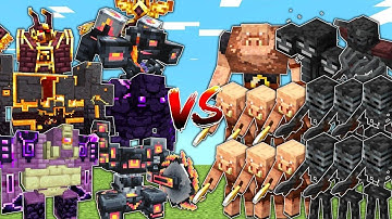 OP BOSSES vs PIGLIN ARMY & WITHER SKELETON ARMY | Minecraft Mob Battle