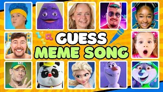 Guess The Meme & Who’S SINGING Mr  Beast, Lay Lay, Grimace Shake, Payton Delu